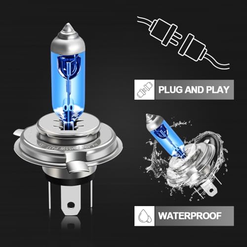 WinPower H4 9003 HB2 Halogen Bulbs, 130/120w 5500K White High Performance High Low Beam Headlight Replacement Bulb, Pack of 2 by WinPower - Used condition - Image 5