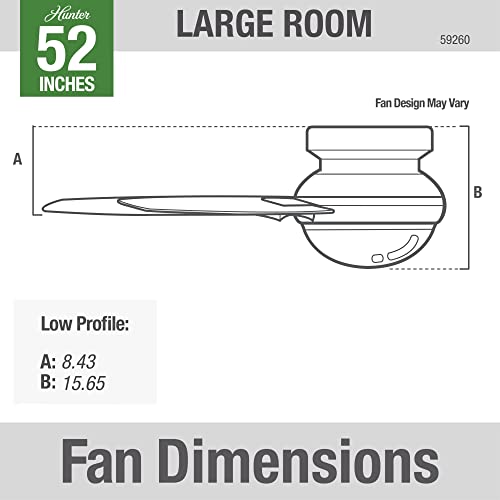 Hunter 52 inch Indoor Ceiling Fan with LED Light and Remote Control - Modern Ceiling Fan, Low Profile Mount, 4 Blades, For Bedroom, Living Room, or Kitchen, Quiet - Cranbrook 59260, Mint - Image 7