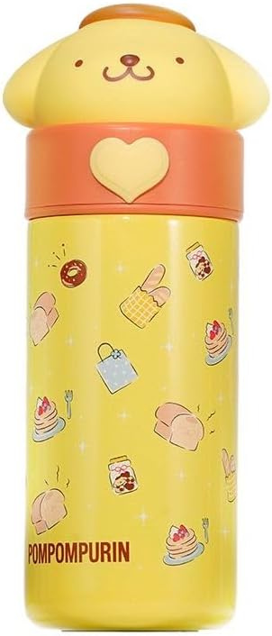Miniso Sanrio Pompompurin Izolasyonlu Termos Sisesi, 350 ml Kapasite, Sari