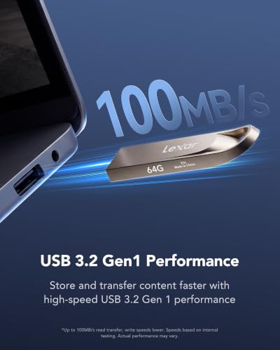 Lexar E31 64GB USB 3.2 Gen 1 Flash Drive | Thumb Drive up to 100MB/s, Duable Metal Finish, Storage Expansion and Backup for PC and Mac systems - image 4
