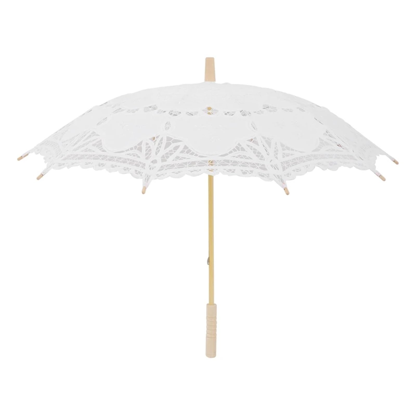 ombrello da sposa in pizzo, ombrellino a mano, Bridal Wedding Lace Embroidery Parasol White 80x68cm
