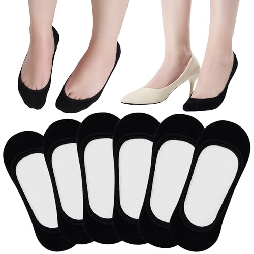 Image of ATBITER No Show Socks Womens Flats - 6 /12 Pairs Low Cut Invisible Non Slip | Ultra Ankle Liner Footies Anti-slip Hidden Socks for Sneakers Loafer Boat High Heels Summer Yoga Pilates Shoe Size 6-9 /9-11