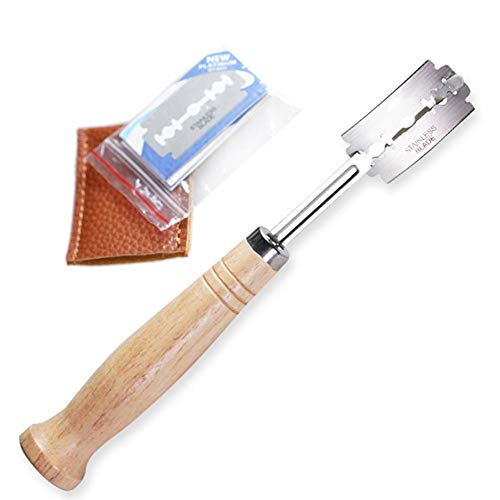 Bäckermesser Teigmesser, Ritzmesser Mit Rasierklinge Und Lederschutzhülle, Teig Rasiermesser Holzgriff Backformen Für DIY Brotteig Backformen Küche Cover