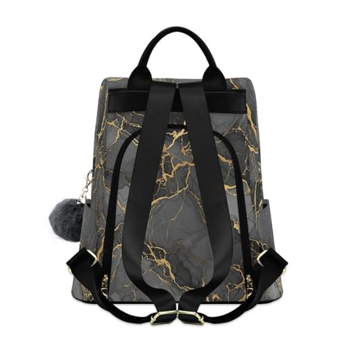 Mochila antirrobo mujer bolso mochila negro gris estampado mármol moda 2