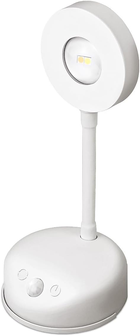 FXPS Wireless Spotlight Battery Operated, with Motion Sensor, LED Cat-Eye Bulb Small Wall Sconce, Stick-on Display Accent Lighting, Dimmable with 360° Rotation. (White)