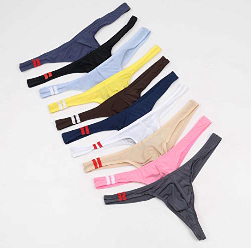 Newsywell Men's G-String Thong Micro G-String Thong Bulge Bikinis Microfiber Low Rise Briefs Underwear Black Large #TOP7