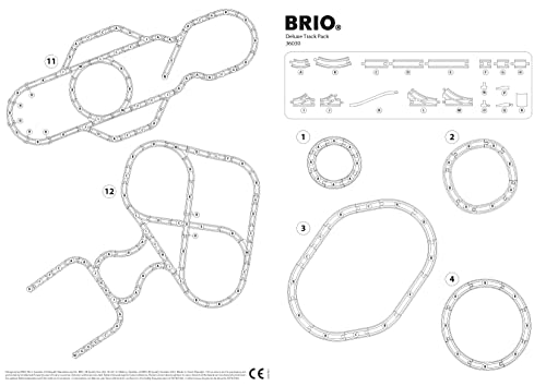 BRIO World 36030 Schienensortiment Deluxe - 70-teiliges Set mit Schienen, Weichen und Brückenpfeilern für kreatives Eisenbahnspiel - Inklusive Flyer mit verschiedenen Streckenoptionen