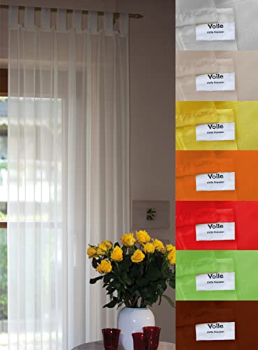 Tenda con passanti, in voile, 140 x 245 cm rot