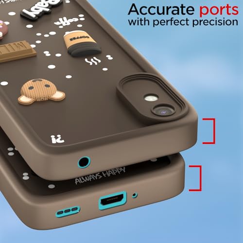 Image of Pikkme Back Cover for Redmi 9A / 9i / 9A Sport | Cute Fun Cartoon 3D Bear Silicone Full Body Protection Bumper Cover (Brown)