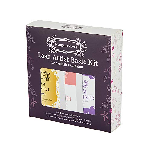 Eyelash Extension Lash Artist Basic Kit/Eyelash Extension Adhesive/Eyelash Bonding Supplies/Drying Time 1-2 Sec/Retention 7-8 Weeks/Latex Free (Glam Advanced)