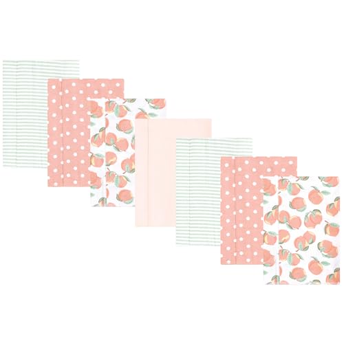 Image of Hudson Baby Unisex Baby Flannel Burp Cloth 7pk, Sweet Peach, One Size