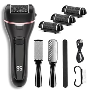 Electric Callus Remover for Feet with 3 Roller Heads 2 Speed Rechargeable Waterproof Foot File Perfect for Dead Hard Cracked Dry Skin