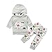 Produktbild PPangUDing Bekleidungssets Kinder Baby Jungen Mädchen Herbst Winter Warm Outfits Set, Langarm Cartoon Mit Kapuze Sweatshirt Tops + Dinosaurier Printed Lange Hose 2 Stücke Bequemer Wild Babykleidung