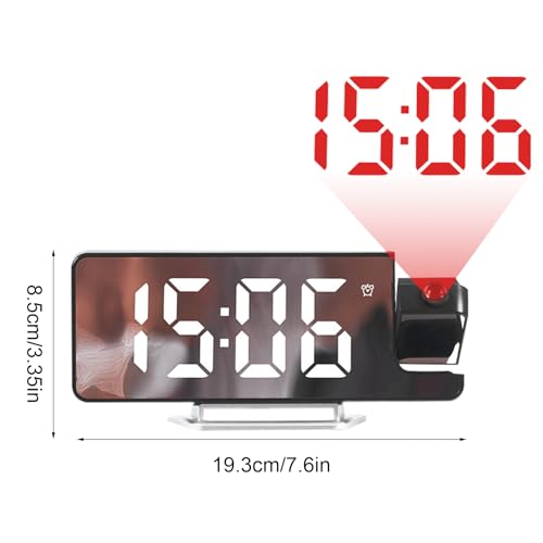 Reloj Despertador con proyector, Techo proyectado, Pantalla de atenuación automática de 12/24 Horas, Reloj Digital Moderno, Ideal para Sala de Estar, Aula, Dormitorio, 7.6 x 3.3 x 1.57 - imagen 2