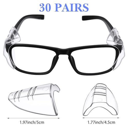 Qianyu 30 Pairs Side Shields for Glasses Side Shields Glass Sides Guards Eye Protection Glass Shield Fits S to L Eyeglasses Frames by Qianyu - Used condition - Image 2