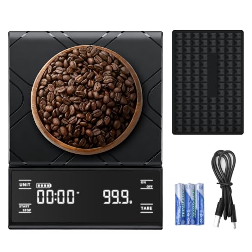 PTAZSCTC Coffee Scale with Timer, Rechargeable Espresso Scale & Coffee