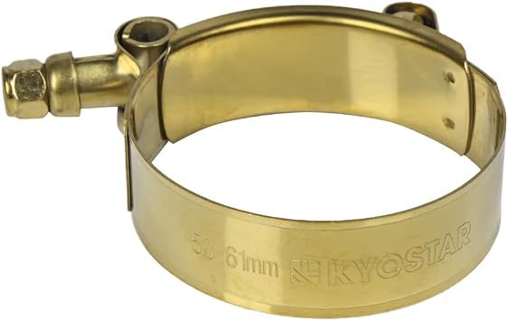 1.75 Inch T-Bolt Hose Clamp, Stainless Steel Hose Clamp Range 45-53mm for 1.75" Hose ID, Gold