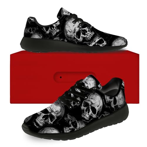 horethy Skull Shoes for Men Women Running Shoes Lightweight Comfortable Walking Tennis Sneakers Gifts for Boy Girl2