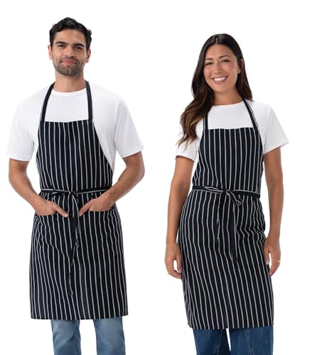 Chef Works Unisex Chef Apron, Chalk Stripe, One Size (2 Pack)