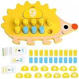 Montessori Mathe Spielzeug,Zahlen Lernen Holzspielzeug,Montessori Mathe-Lernspielzeug für Kinder ab 3 Jahren, Zählen Lernspiele Zahl und Zählung Motorikspielzeug Steckspiel Geschenk für Junge Mädchen