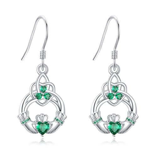 DAYLINLOVE Claddagh Orecchini in argento sterling 925 Trinity Celtic Knot Orecchino Eternity Love Celtic Shamrock Orecchini Irlandesi Regali per donne Mamma Wife, Sterling Silber, Argento sterling DAYLINLOVE Claddagh Orecchini in argento sterling 925 Trinity Celtic Knot Orecchino Eternity Love Celtic Shamrock Orecchini Irlandesi Regali per donne Mamma Wife, Sterling Silber, Argento sterling