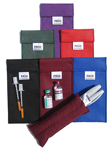 Frio Cooling Wallet, Holds Two Insulin Vials And/Or Eye Drop Bottles - Keeps Insulin Medication Cool Up To 45 Hours - No Freezing Or Refrigeration - Duo, Burgundy #TOP1