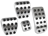 4-teiliges Pedalkappen-Set für Mercedes Vito/Viano W639 (2010–2014) und Vito/V-Klasse W447 (2014–2018), Schaltgetriebe, Aluminium, Chrom/Schwarz