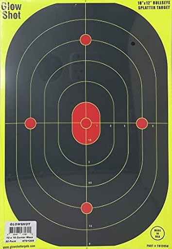 12x18-Inch Bullseye Glowshot Splatter Targets, 50 Packs