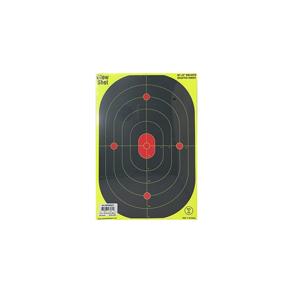 12x18-Inch Bullseye Glowshot Splatter Targets, 50 Packs