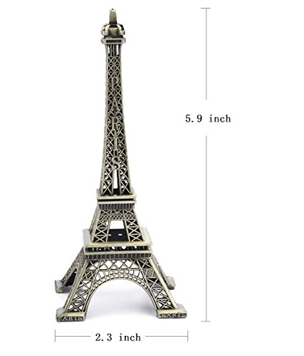 PROW® 15 centimetri Parigi Torre Eiffel Artigianato di ferro Craft Architettura Decorazione per la casa regalo Art, Bronzo