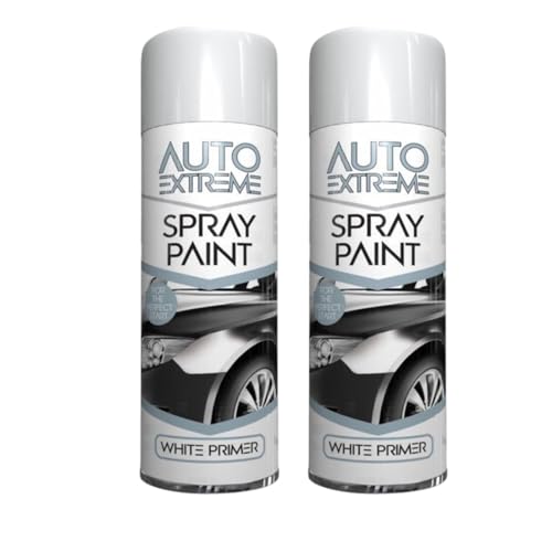 SDMAX All Purpose White Primer Spray Paint, Suitable for Wood, Metal, Plastic, and, Glass Surface, Fast Drying, Easy Application, Interior and Exterior Usage, 250ML (2 Pcs)