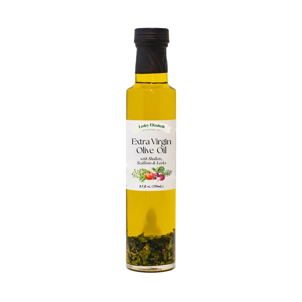 Lesley Elizabeth Extra Virgin Olive Oil with Sundried Tomato & Garlic, 8.5 fl oz – Small-Batch Mediterranean-Style Infused EVOO for Drizzling, Dipping, Marinades & Everyday Cooking – All-Natural, Plant-Based Ingredients