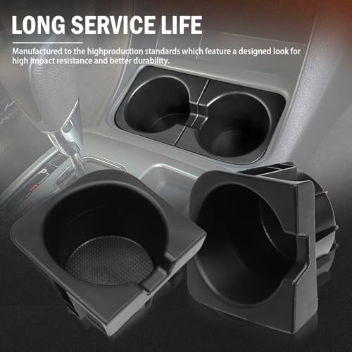 Image of Center Console Cup Holder Compatible with 2005-2017 Tacoma Cup Black Holder Inserts 66991-04012 66992-04012