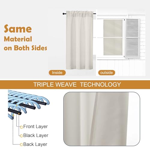 Image of Aiyufeng Blackout Curtains for Bedroom 96 Inch Length 2 Panels Set, Solid Thermal Insulated Privacy Protect Living Room Window Treatment Curtains Blackout Drapes, W52 x L96 Inch, Peal