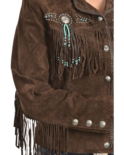 Suede Leather Jacket with Fringe & Conchos in Western Style by Scully - Thumbnail 6