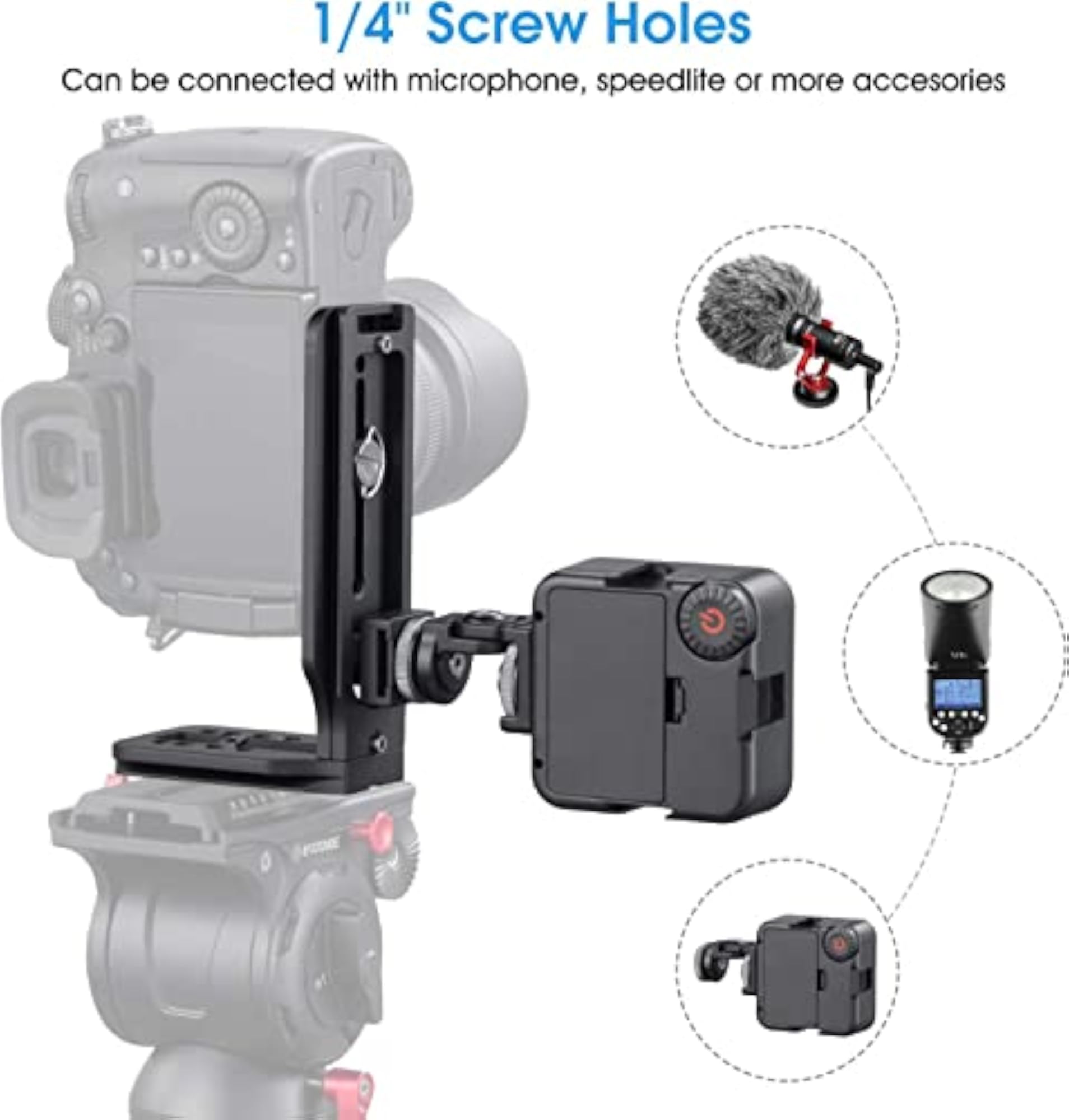 L-Type Quick Release Camera Vertical Plate Dual Bracket