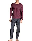 Calida Herren Relax Imprint Pyjamaset, Grape Wine, 50