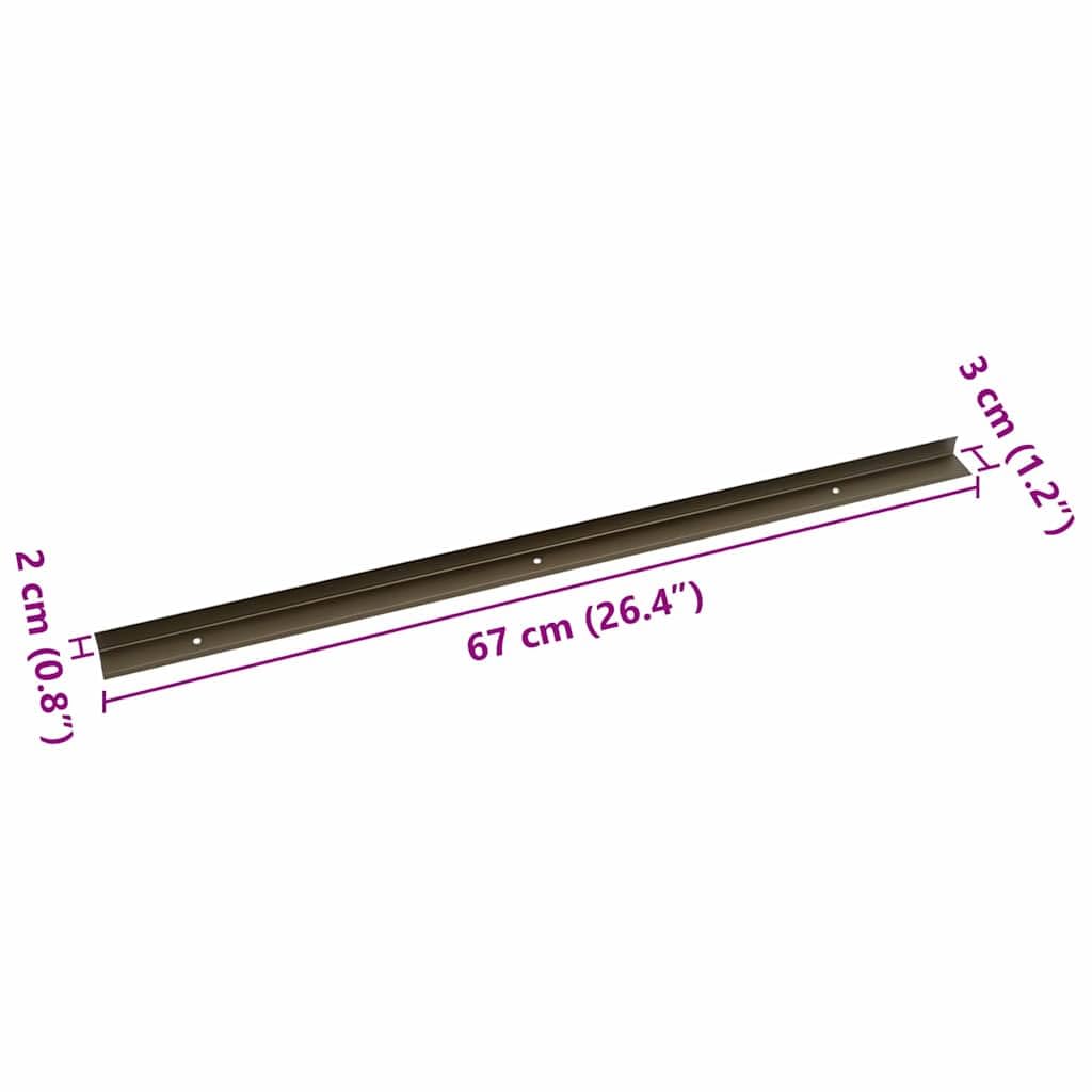 vidaXL Listwy schodowe 30 szt. Brązowy 67 x 3 x 2 cm Aluminium