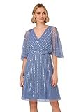 Adrianna Papell Women's Beaded Short Dress, French Blue