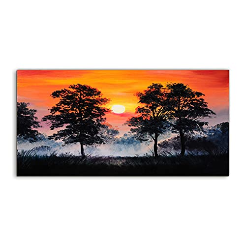Tableau Acrylique 100x50cm Sunset Fog pour une Chambre Zen