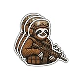 (3Pcs-3in) Tactical Sloth Stickers, Funny Military Humor Vinyl Decals Gifts for Soldiers, Veterans, Outdoor Adventurers, Friends, for Laptop, Water Bottle, Gear Boxes, Helmets, Scrapbooks