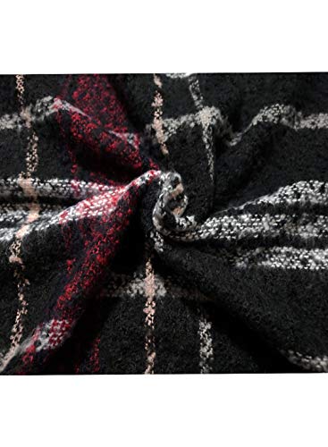 Vimpunec Women Boho Buffalo Plaid Poncho Pashmina Shawl Wrap Cape Sweater Knitting Cardigan With Tassel #TOP5