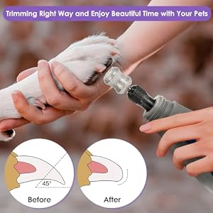 for Dremel Dog Nail Grinder - 1/8'' Diamond Pet Nail Grinder Attachment - Safe and Painless Nail Grinder Bits Won't Pull Hair or Get Hot for Large Medium Small Dogs Claw Grooming