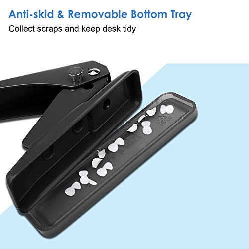 Single Hole Punch 1 Hole Puncher Heavy Duty Paper Hole Punch, 20 Sheet Punch Capacity, Whole Puncher Hand Craft Hole Puncher For Paper, Chipboard, Index Cards, Card Stock And Art Project, Black #TOP5