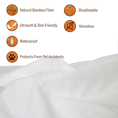 Run2Bed Premium Bamboo Mattress Protector Queen Size Breathable Comfort With Cool, Noiseless Sleep Support, Cool Waterproof Fabric, Adults Or Kids #TOP2
