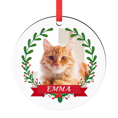 Personalized Cat Ornaments for Christmas Tree, Pet Memorial Ornament