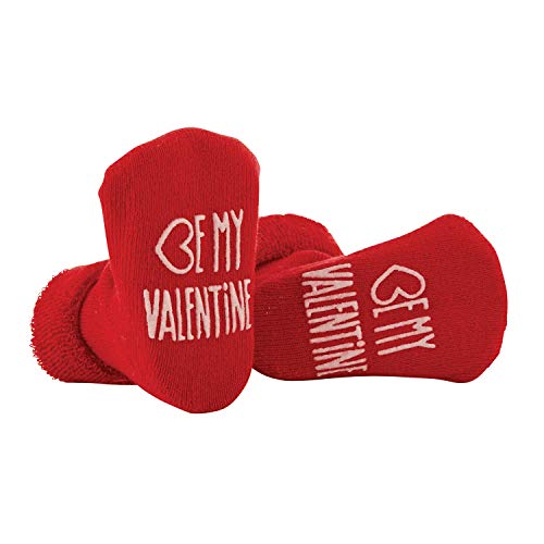 Stephan Baby Non-Skid Silly Socks with Cute Sayings, Valentine's Day, Be My Valentine, Fits 3-12 Months