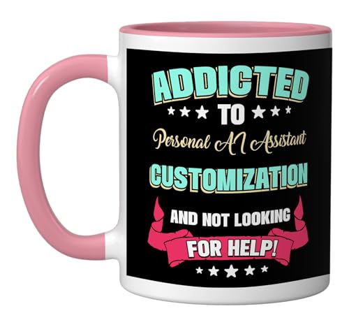 Personal AI Assistant Customization Ceramic Mug, Pink/White