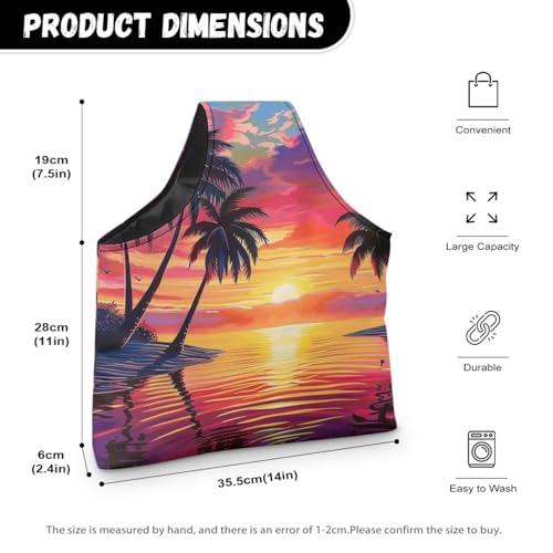 Image of Tropical Knitting Bag Yarn Storage Organzier Portable Yarn Bag for Crocheting on the Go Palm Leaf Yarn Storage Shelves,Large