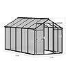 6x10 FT Greenhouse for Outdoors, Polycarbonate Greenhouse with Roof Vent, Ground Nails, Lockable Push Door, Aluminum Large Walk-in Green House for Outside Garden Backyard, Patio, Lawn, Black #3